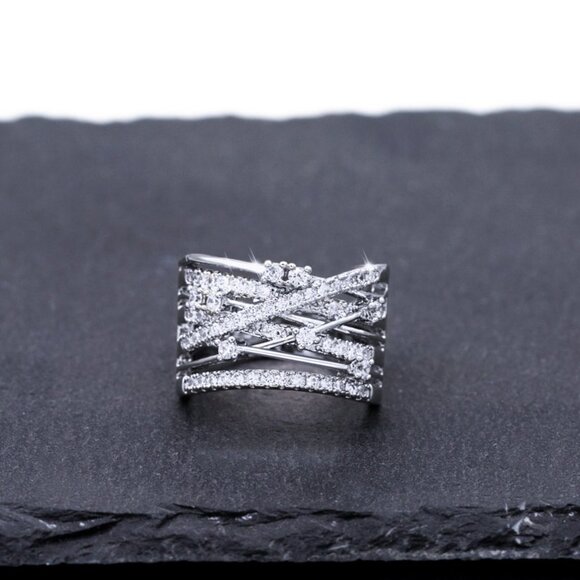 🎁Multi Layer Exquisite Shiny Zircon Stackable Rings for Women, EVGG1310 - Picture 1 of 7